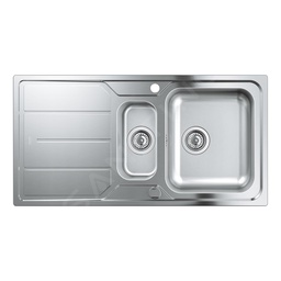 [21126] EVIER INOX K 500 1BAC 1/2 COMPLET SANS ACCESSOIRES 970 X 500 MM
