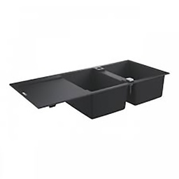 [21155] EVIER COMPOSITE K500 /2 BACS AV EGOUTTOIR 1160X480MM NOIR GRANITE