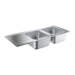 [21156] EVIER INOX K 500 2BACS EP 0,7MM COMPLET AVEC ACCESSOIRES 1160X500MM