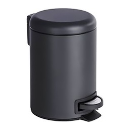 [23626] POUBELLE A PEDALE LEMAN INOX MAT NOIR 3L