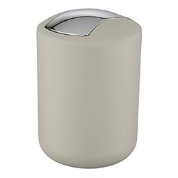 [25229] POUBELLE 2LCOUVERCLE OSCILLANT BRASIL TAUPE 14X14X21 CM