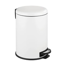 [21174] POUBELLE A PEDALE ACIER BLANCHE LEMAN EASY CLOSE 20L