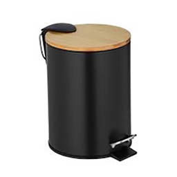 [25242] POUBELLE PEDALE TORTONA 3L NOIR MAT