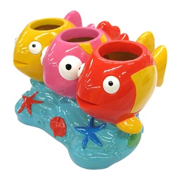 [23663] PORTE BROSSE POISSON ROUGE TRANSLUCIDE