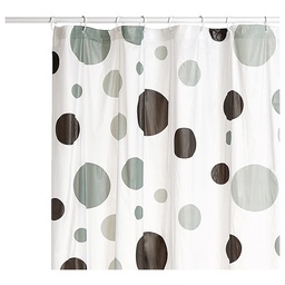 [24122] RIDEAU DE DOUCHE 180X200 RONDS GRIS PVA
