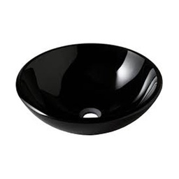 [24318] VASQUE A POSER EN VERRE NOIR 420X420X130MM