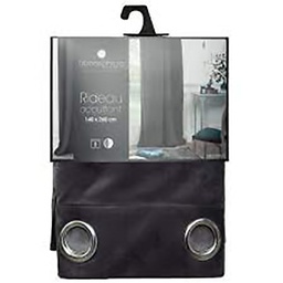 [15492] RIDEAU OCCULTANT VELOURS GRIS FONCE 140X260