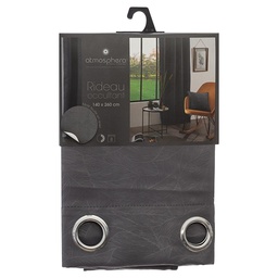 [10142] RIDEAU OCCULTANT FEUILLE EMBOSSE GRIS FONCE 140X260