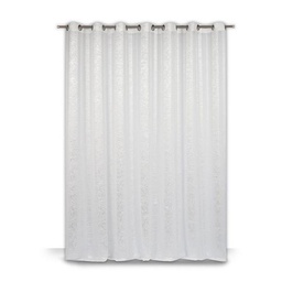 [10284] VOILE 280X240CM 14 OEIL MET MEDITERRANEE BLANC