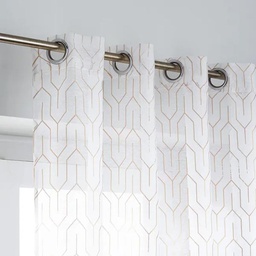 [10288] VOILE 140X250CM 8 OEIL AMBER BLANC_OR