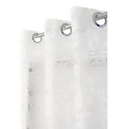 [10297] VOILE DEVORE 135X240CM 8 OEIL VALENTINE BLANC