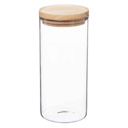 [10384] BOCAL VERRE +BOIS HERMETIQUE 1,3L