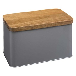 [10388] BOITE METAL+ACACIA RECTANGLE GRIS 14X9