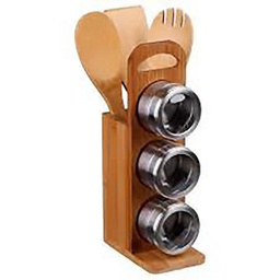 [15780] USTENSILE X3+POT+3 EPICES BAMBOU