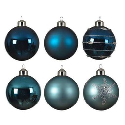 [10644] BOULE DE NOEL 80MM X 4 BLEU NUIT