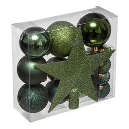 [10662] BOULE DE NOEL KIT 18 PIECES VERT