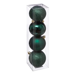 [10663] BOULE DE NOEL 80MM X 4 VERT BOUTEILLE