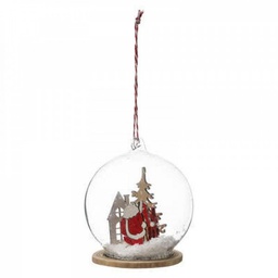 [10664] BOULE DE NOEL VERRE 75MM INT SUJET