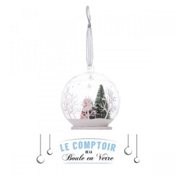 [10665] BOULE DE NOEL VERRE 100MM INT PN ASSIS