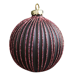 [10674] BOULE DE NOEL VERRE 80MM EMB PAILL