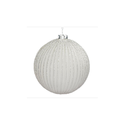[10679] BOULE DE NOEL VERRE 100MM PAILL STRIEE