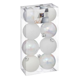 [10686] BOULE DE NOEL 70MM X8 BLANC