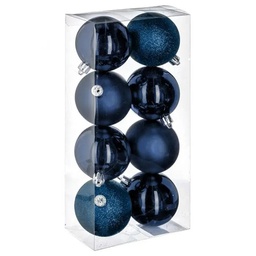 [10687] BOULE DE NOEL 70MM X8 BLEU NUIT