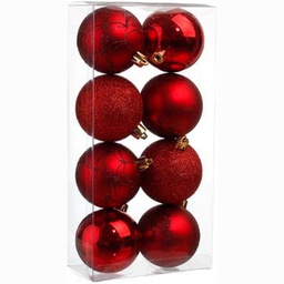 [14478] BOULE DE NOEL 70MM X8 ROUGE