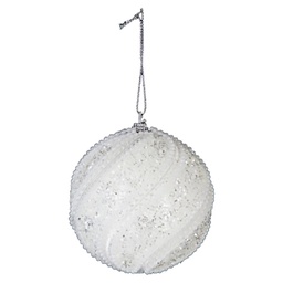 [10692] BOULE DE NOEL VERRE 70MM EMBOS STRIE