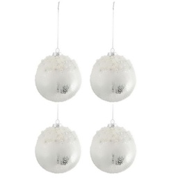 [10709] BOULE DE NOEL VERRE 80MM PERLE TOMB 2ASS