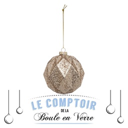 [10710] BOULE DE NOEL VERRE 90MM LIGNE PAIL 2ASS