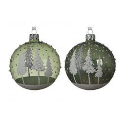 [10715] BOULE DE NOEL VERRE 70MM ARBRE 3ASS