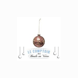 [10722] BOULE DE NOEL VERRE 80MM VIOLET GRIS 2ASS