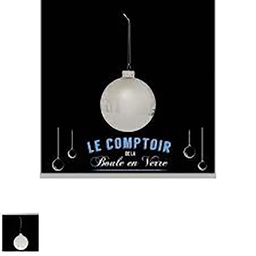 [10723] BOULE DE NOEL VERRE 90MM VILLAGE 2ASS