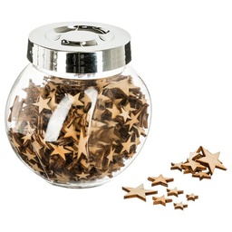 [14198] ACCESSOIRE DECO BOIS ETOILE FLOC BOCAL
