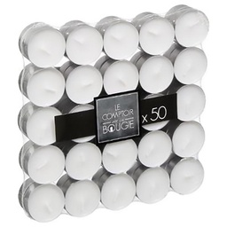 [10781] SET DE 50 BOUGIES BLANCHES