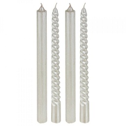 [10788] BOUGIE BATON X4 PAIL/TWIST BLANC 48G