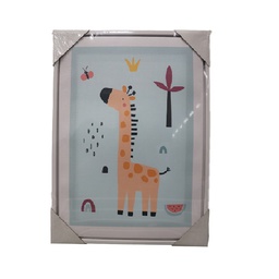 [10858] TOILE IMPRIME GIRAFFE 30X40X2.5CM
