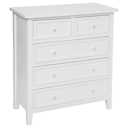 [11381] COMMODE 5 TIROIRS BLANC CHARME