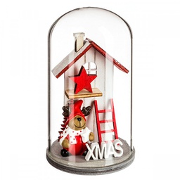 [11522] OBJET BOIS SOUS CLOCHE 12CM