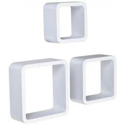 [11548] ETAGERE MUR CUBE BLANC X3