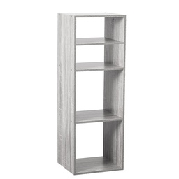 [14947] ETAGERE BOIS 2+2CASES MIX GRIS
