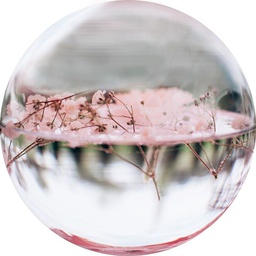 [11596] GLASSART ROND 45CM FLEUR GOUT
