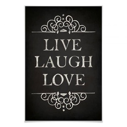 [11600] GLASSART 30X45 LIVE LAUGH LOV
