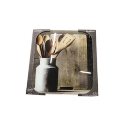 [11658] GLASSART 45X45 USTENSILE BOIS