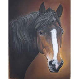 [11723] GLASSART 30X30 CHEVAL MARRON