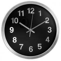 [15261] PENDULE ALUMINIUM NOIR D30