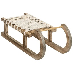 [11873] OBJET BOIS LUGE CORDE L40CM
