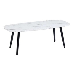 [15642] TABLES DE REUNION PLATEAU IMITATION MARBRE GRIS/BLANC PIED EN BOIS 210X10X75CM