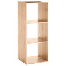[11921] ETAGERE BOIS 3 CASES MIX NATUREL